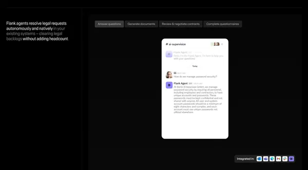 Flank | Agentic AI for Enterprise Legal - Landing design inspiration