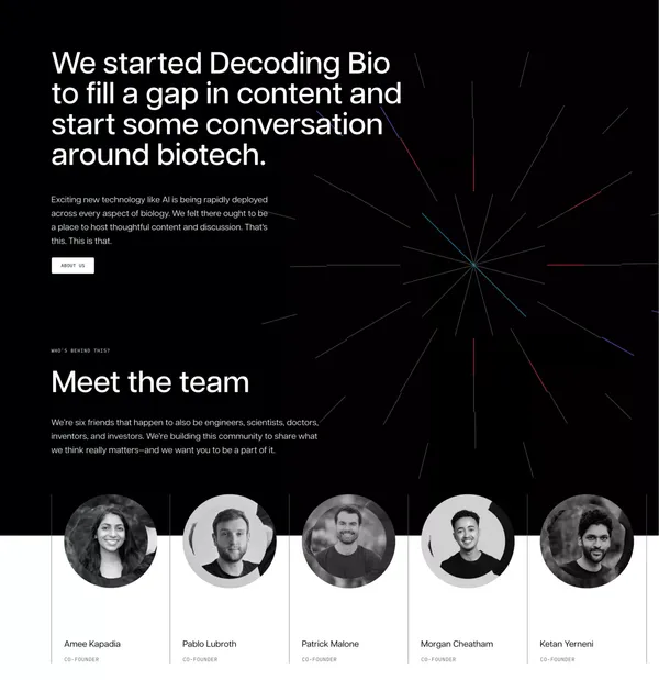Decoding Bio - Landing design inspiration