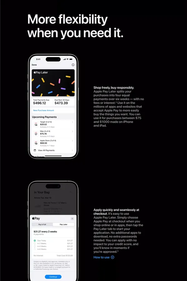 Apple Pay - Apple Pay Later - Apple - Landing design inspiration