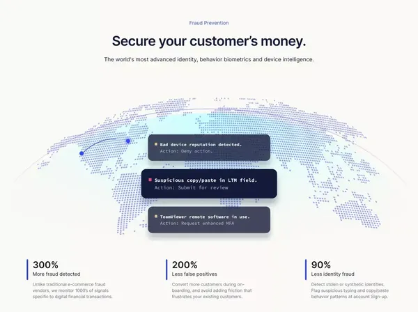 Sardine - Risk-free ACH. Instant settlement. - Landing design inspiration
