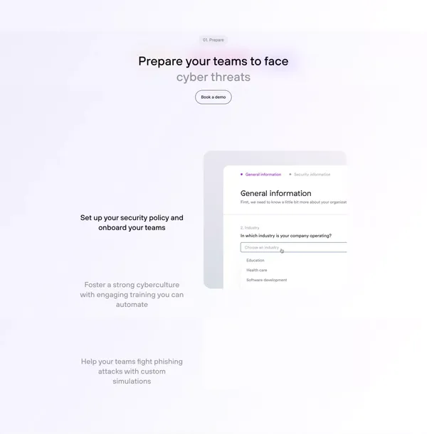 Empower your employees, protect your company | elba - Landing design inspiration