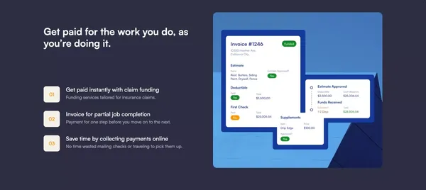 Claim Funding Software For Roofers | SquareDash - Landing design inspiration