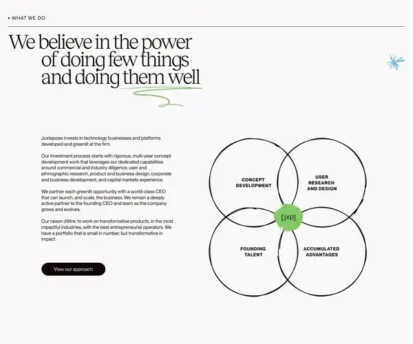 Juxtapose - Landing design inspiration