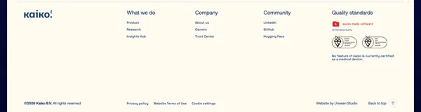 Clinical AI empowering healthcare teams | kaiko.ai - Landing design inspiration