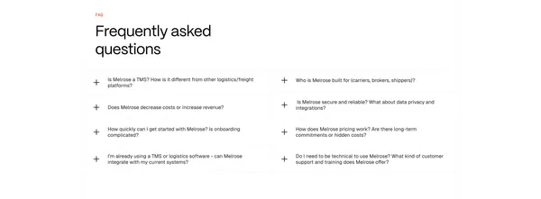 Melrose - Automate all your Logistics with AI - Landing design inspiration
