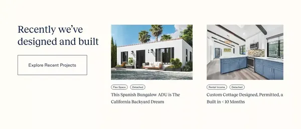 Cottage: Build your Custom ADU in LA and the Bay Area - Landing design inspiration