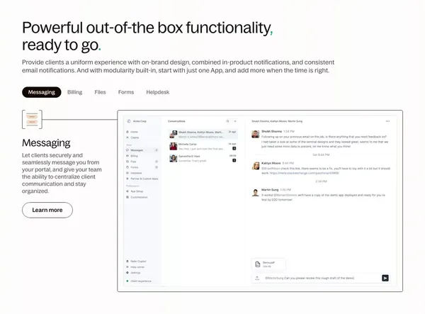 Copilot • Client portal • Customer portal • Nocode builder - Landing design inspiration