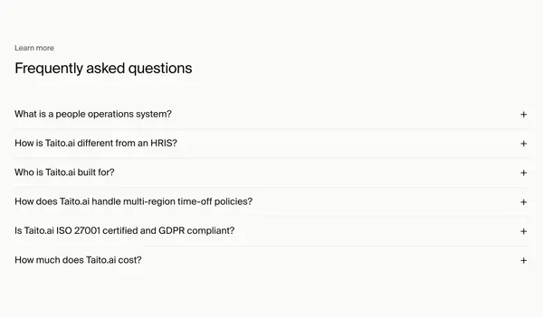 Taito.ai — Run people ops on autopilot - Landing design inspiration