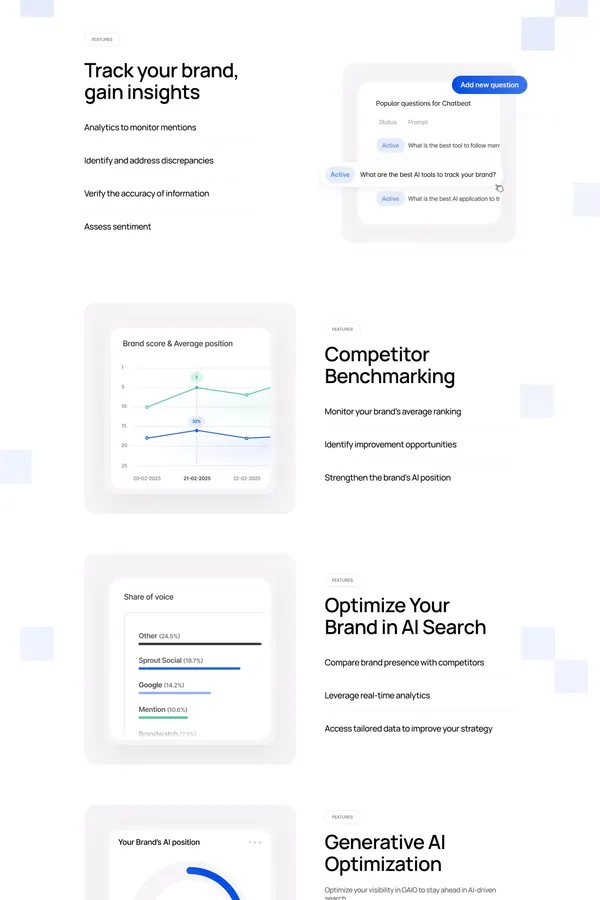 Track & Optimize Your Brand’s Visibility in AI Search - Landing design inspiration