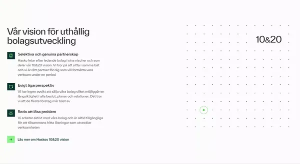 Hasko - En väg mot 10&20 - Landing design inspiration
