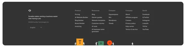 Durable AI Website Builder and Small Business Software - Landing design inspiration