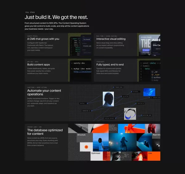 The Content Operating System | Sanity - Landing design inspiration