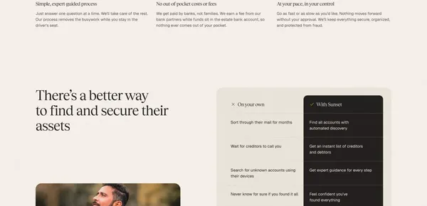 Sunset — Find what they left behind. - Landing design inspiration