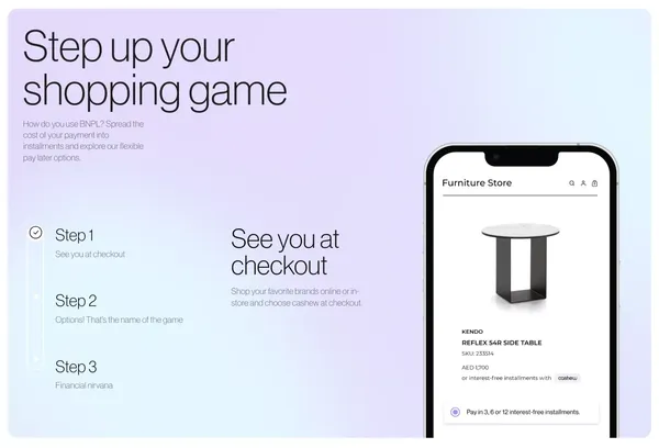 Shop now, pay later | cashew - Landing design inspiration