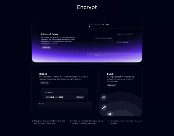 Encryption Platform — Evervault - Landing design inspiration