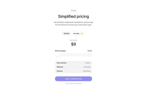 Visitors - Privacy-friendly Google Analytics alternative - Landing design inspiration