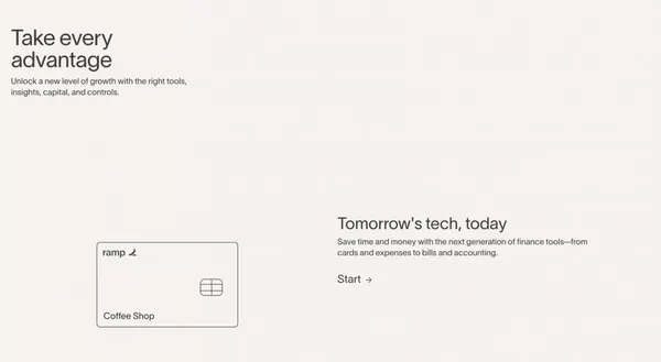 Ramp - Corporate cards and finance automation that scales with you - Landing design inspiration