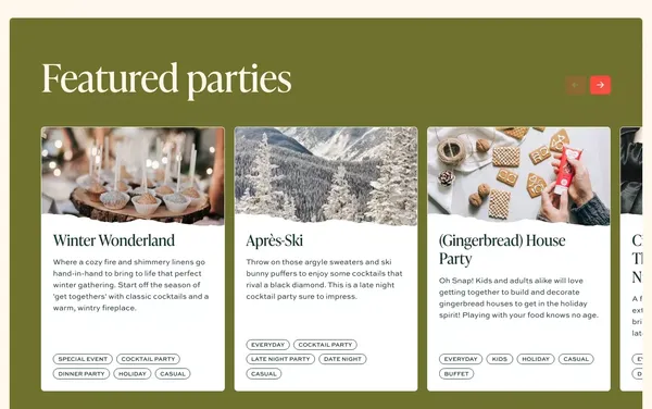 Partytrick • Memorable Gatherings Made Doable - Landing design inspiration