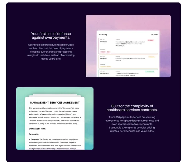 Spendrule - Landing design inspiration
