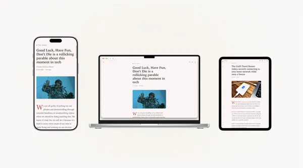 Current - A River of Reading - Landing design inspiration