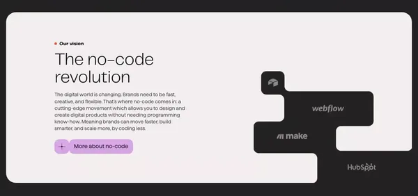 No-Code Agency & Webflow Partner for Ambitious Brands | Cut the Code - Landing design inspiration