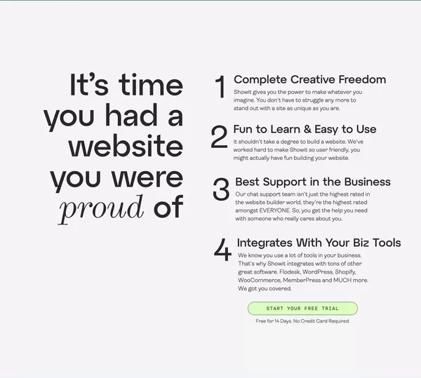 Showit: A Drag & Drop Website Builder for Creatives - Landing design inspiration