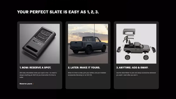 SLATE Auto | The Customizable EV That Works for You - Landing design inspiration