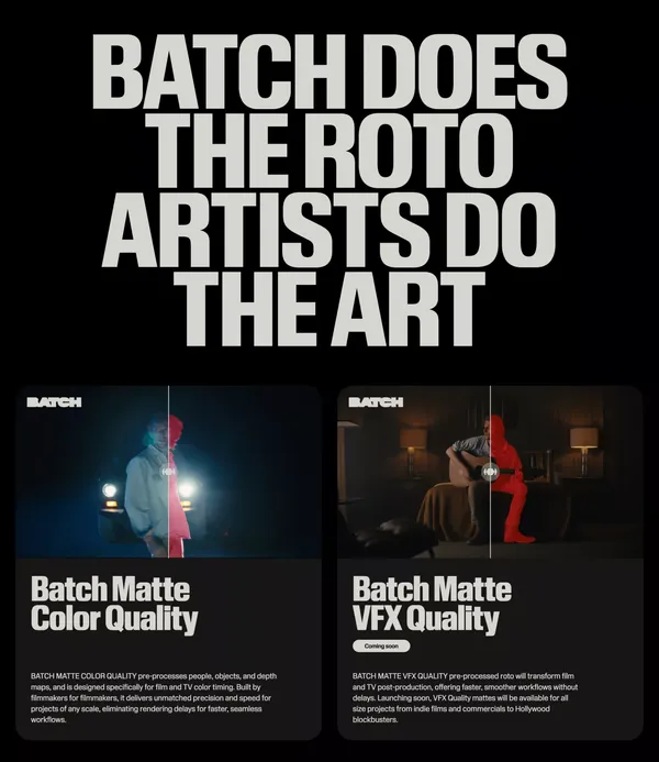 | BATCH | Automated Rotoscoping - Landing design inspiration