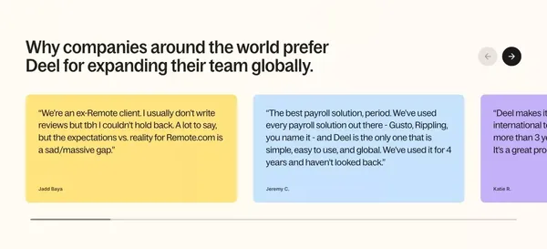 Deel | Global Payroll, Compliance & HR Solutions | HRIS - Landing design inspiration