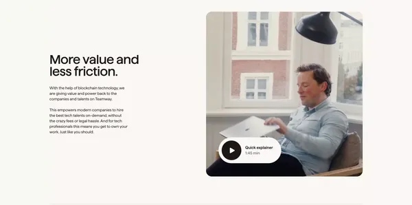 Teamway | The member-owned tech society - Landing design inspiration