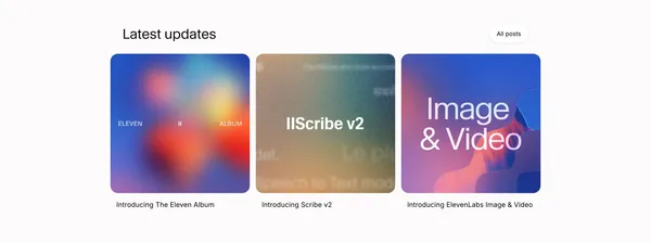 Free AI Voice Generator & Voice Agents Platform | ElevenLabs - Landing design inspiration