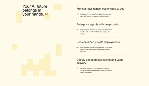 Frontier AI LLMs, assistants, agents, services | Mistral AI - Landing design inspiration