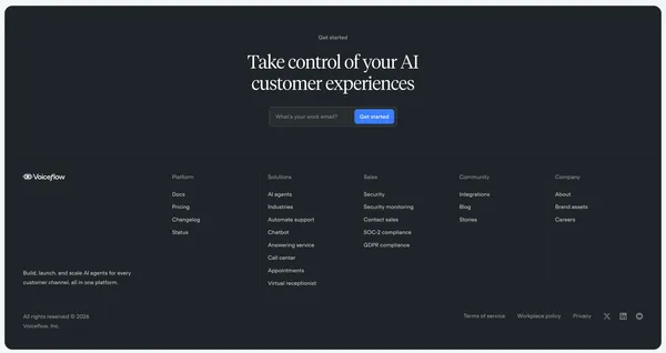 Voiceflow | Enterprise Conversational AI Platform & Voice AI - Landing design inspiration