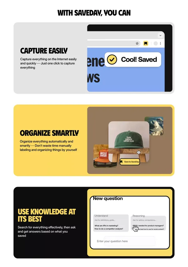 SaveDay - Your Super Smart Knowledge Hub - Landing design inspiration