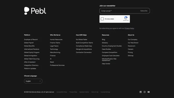 Global HR Platform | Employer of Record | Pebl - Landing design inspiration
