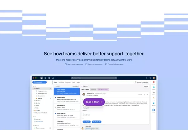 Front - The Platform for Exceptional Customer Service at Scale - Landing design inspiration