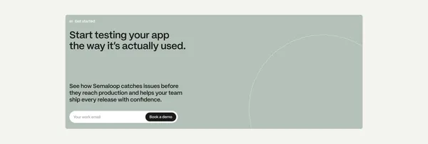 Semaloop – Catch mobile bugs before your users do - Landing design inspiration