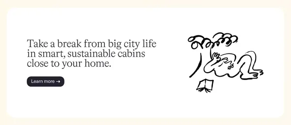 Raus | Smart, sustainable cabins close to your home - Landing design inspiration