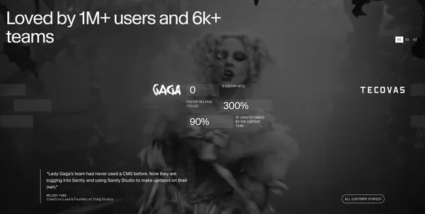 The Content Operating System for the AI era | Sanity - Landing design inspiration