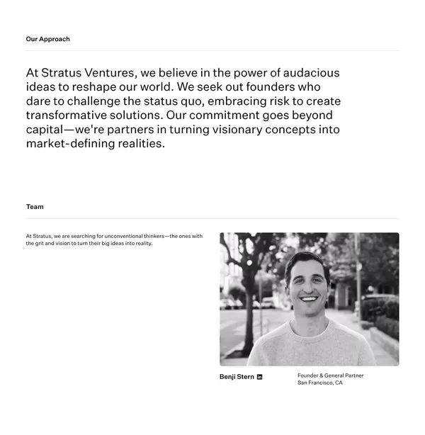 Stratus Ventures – Venture Capital Firm - Landing design inspiration