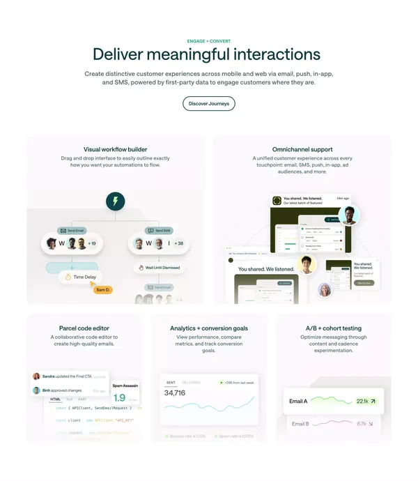 Customer.io Platform: Automation, Data, Content Creation - Landing design inspiration