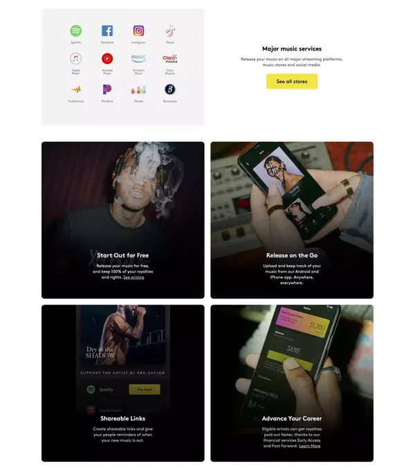 Independent Record Label & Music Distribution | amuse - Landing design inspiration