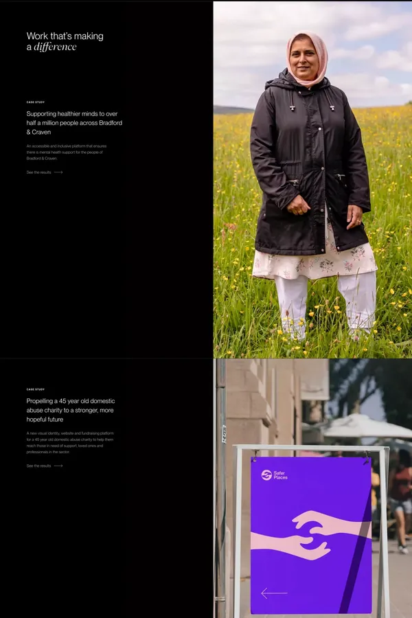 Few and Far — We help charities make our world a better place - Landing design inspiration