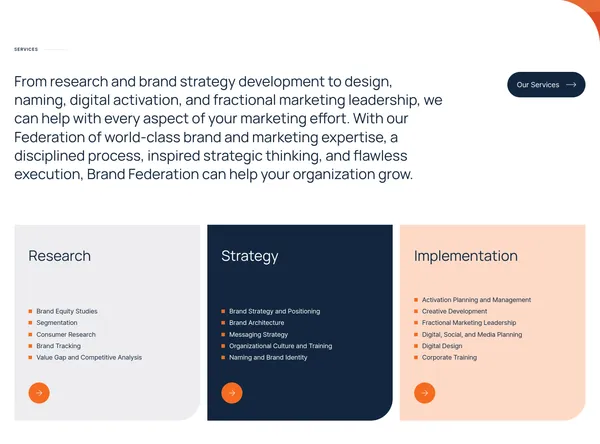 Brand Federation: Strategic Consultancy for Brands - Landing design inspiration