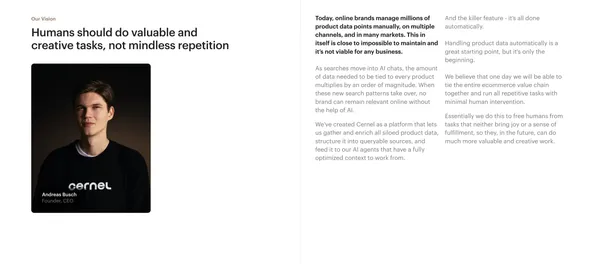 Cernel: Product Onboarding for Ecommerce Teams - Landing design inspiration