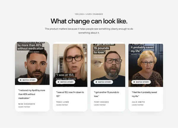 Levels - Live healthier, longer | Levels - Landing design inspiration