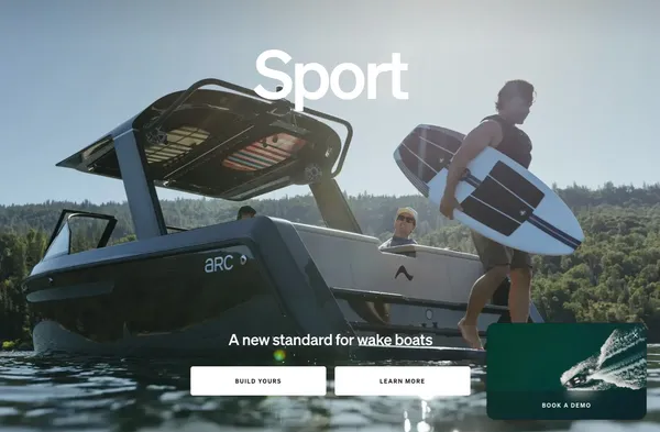 Arc - 100% Electric Boats - Landing design inspiration