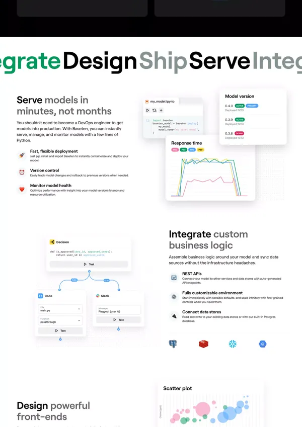 Baseten | Turn ML models into full-stack apps - Landing design inspiration