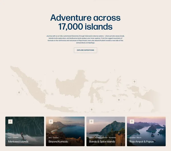 Kudanil Explorer – Private Luxury Expedition Yacht in Indonesia - Landing design inspiration