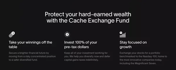 Cache | A modern brokerage for your large stock positions - Landing design inspiration